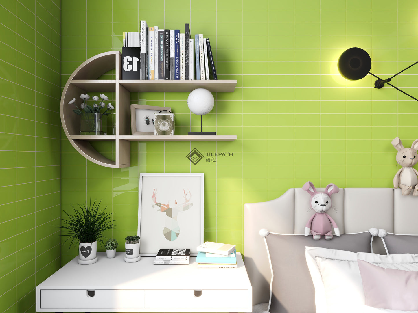 常規直邊系列青綠色磚B (亮光面)