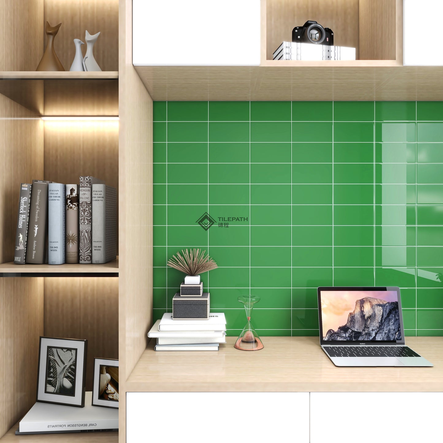 常規直邊系列綠色磚A (亮光面) 效果圖