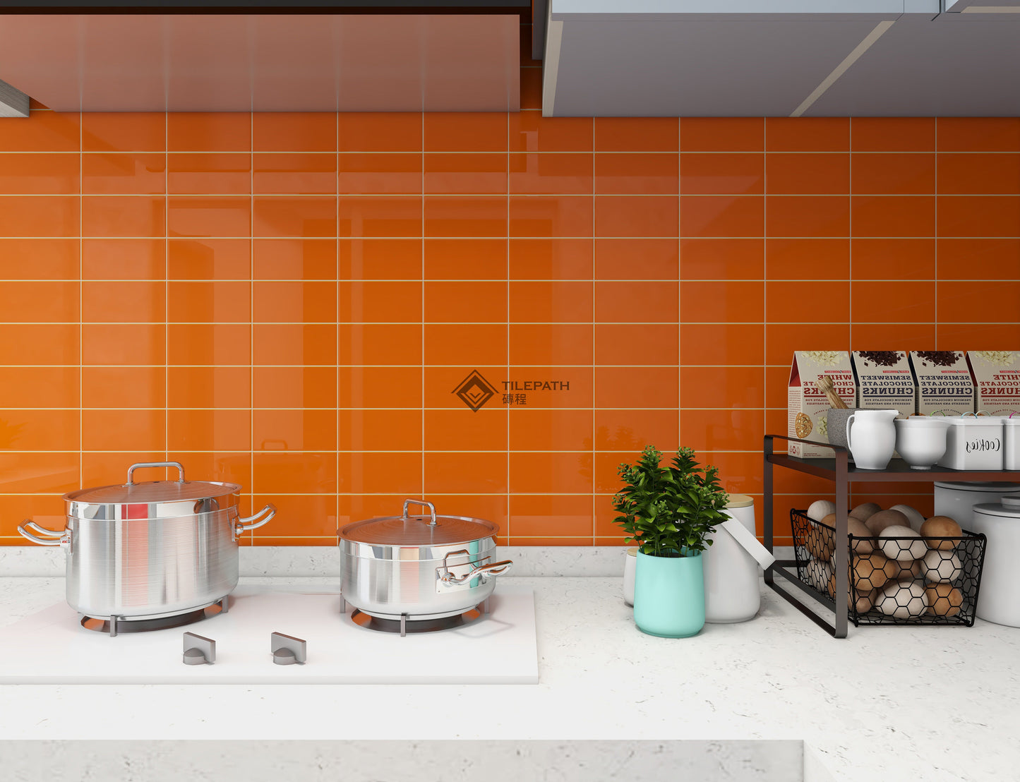 常規直邊系列橙色磚A (亮光面) 效果圖