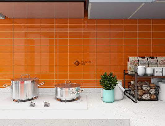 常規直邊系列橙色磚A (亮光面) 效果圖