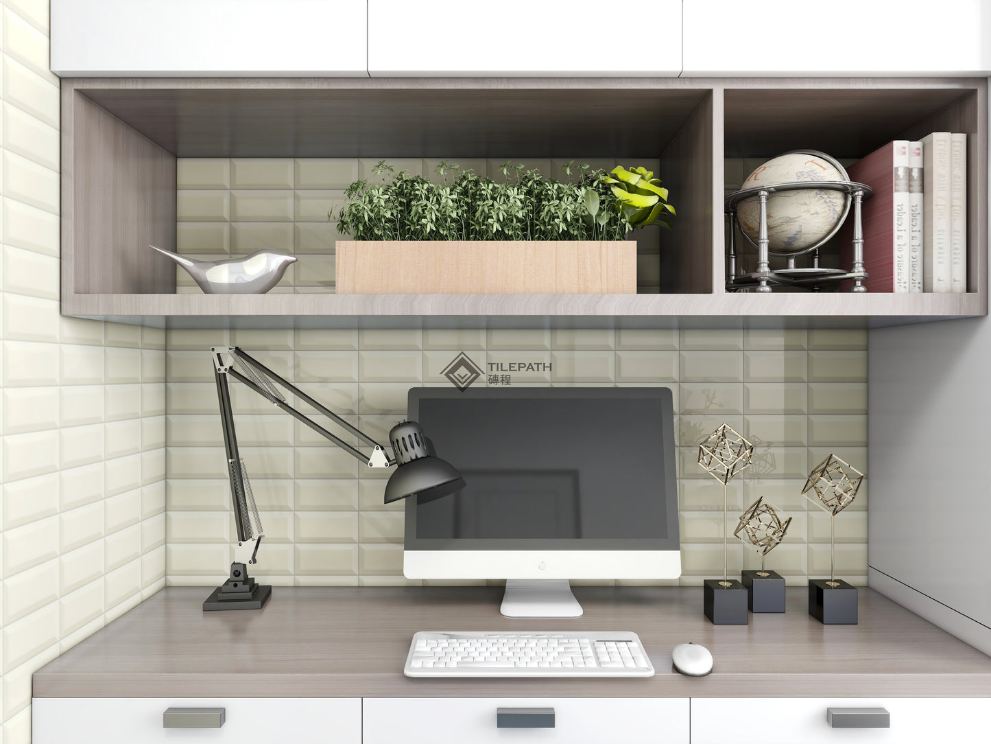 常規直邊系列白色磚 (亮光面)