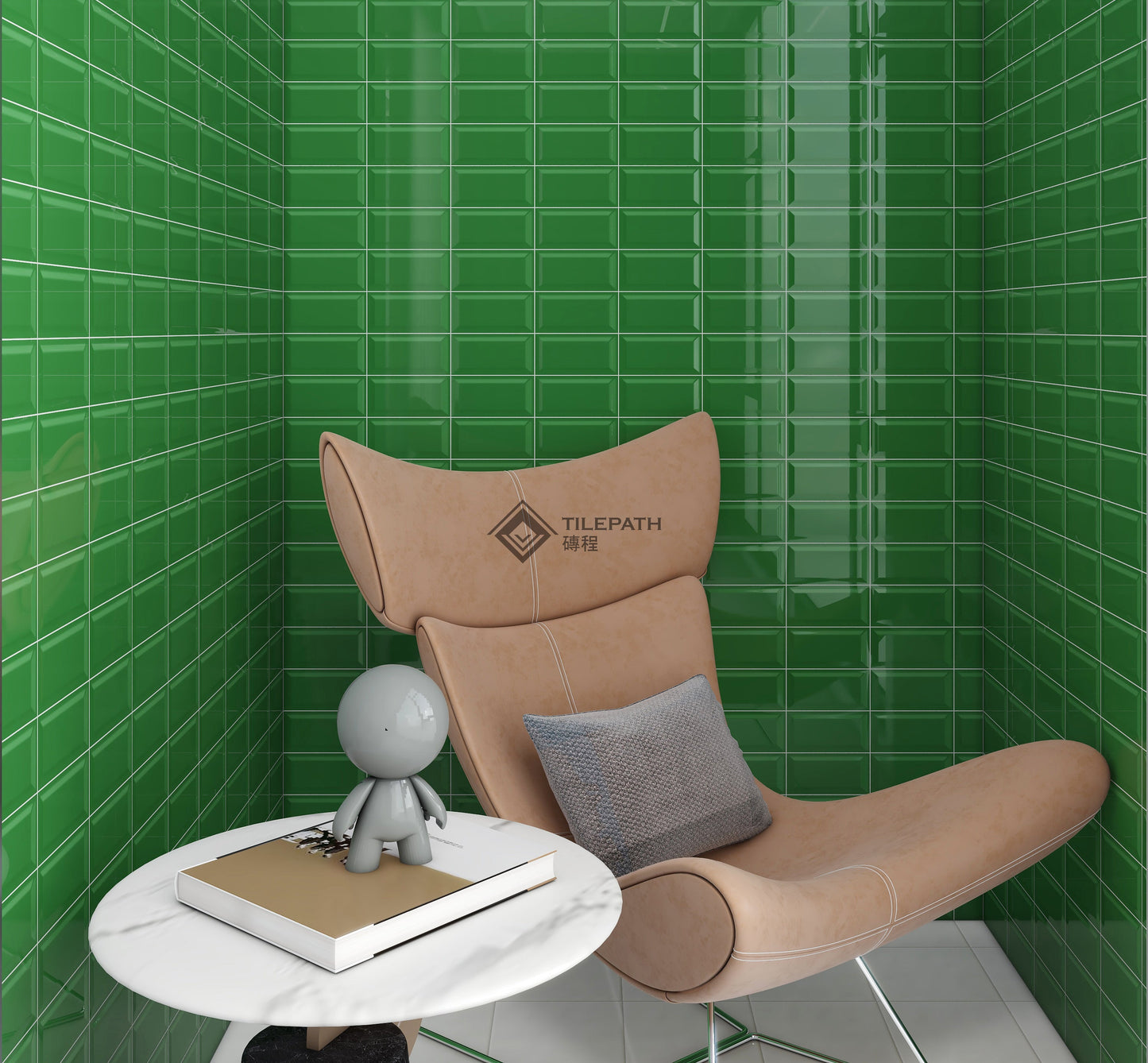 常規直邊系列綠色磚B (亮光面) 效果圖