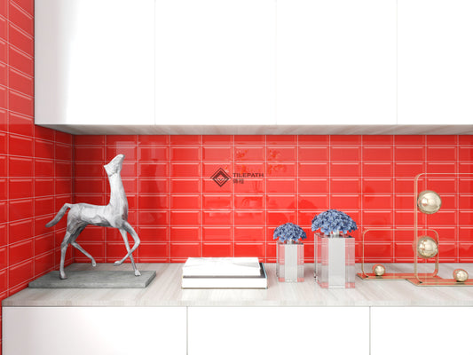 常規直邊系列紅色磚B (亮光面) 效果圖