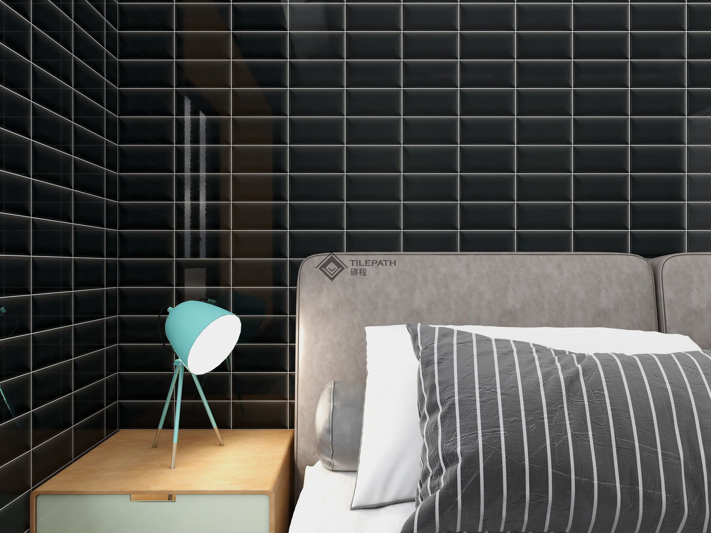 常規直邊系列黑色磚A (亮光面) 效果圖