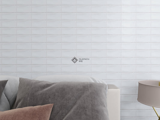 白色波浪邊磚A (啞光面) 效果圖