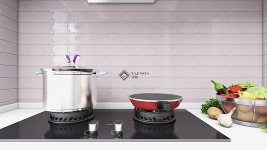 粉紅色波浪邊磚B (亮光面) 效果圖