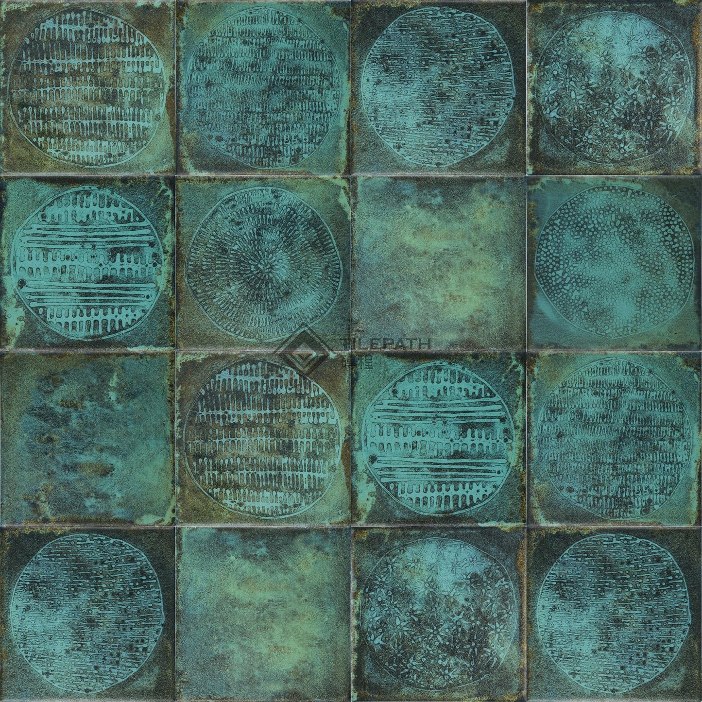 自然之印花石墨綠磚 效果圖