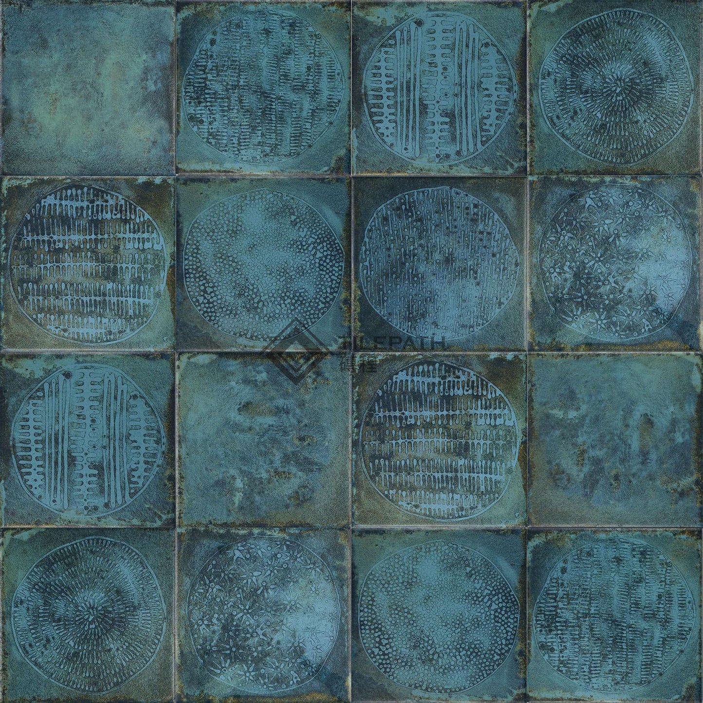 自然之印花石蒼藍磚 效果圖