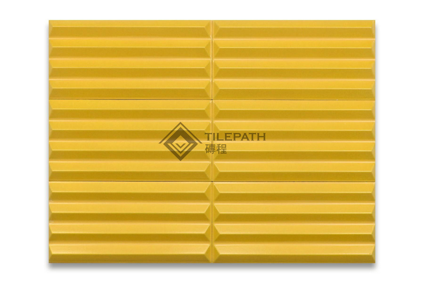 立體幾何系黃色4菱磚 效果圖