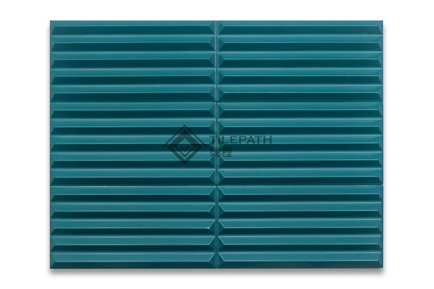 立體幾何系綠色5菱磚 效果圖