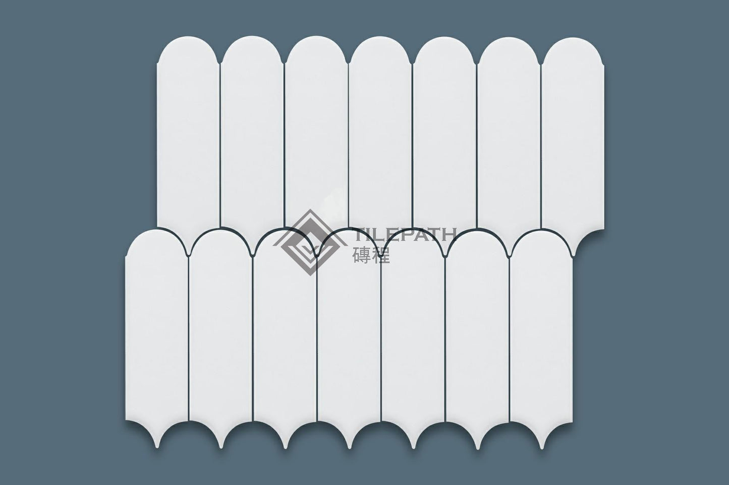 羽毛磚系列白色亮光磚 效果圖