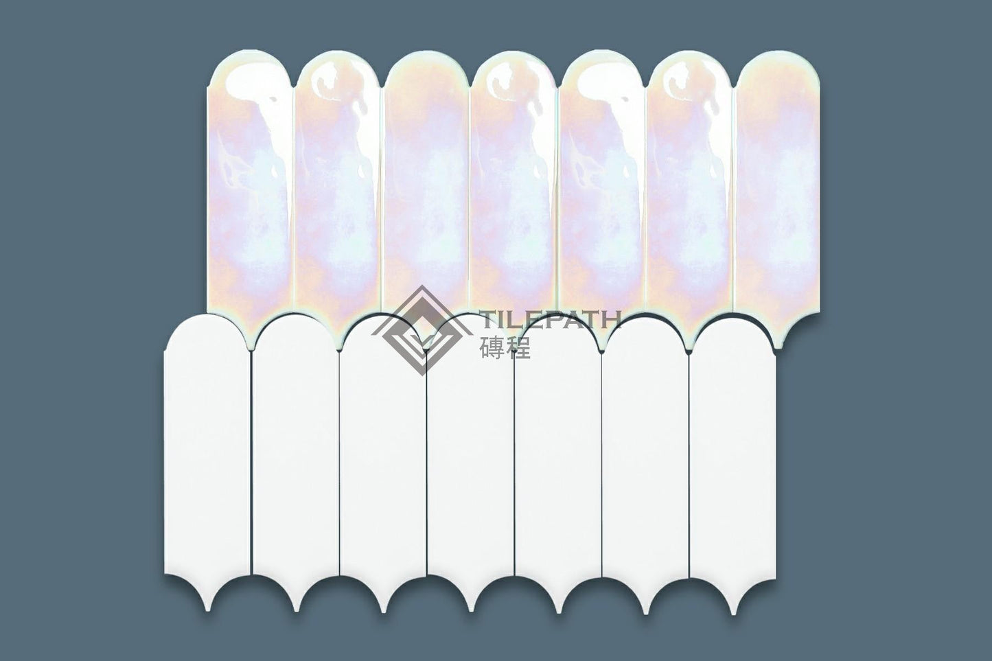 羽毛磚系列純白幻彩混裝磚 效果圖