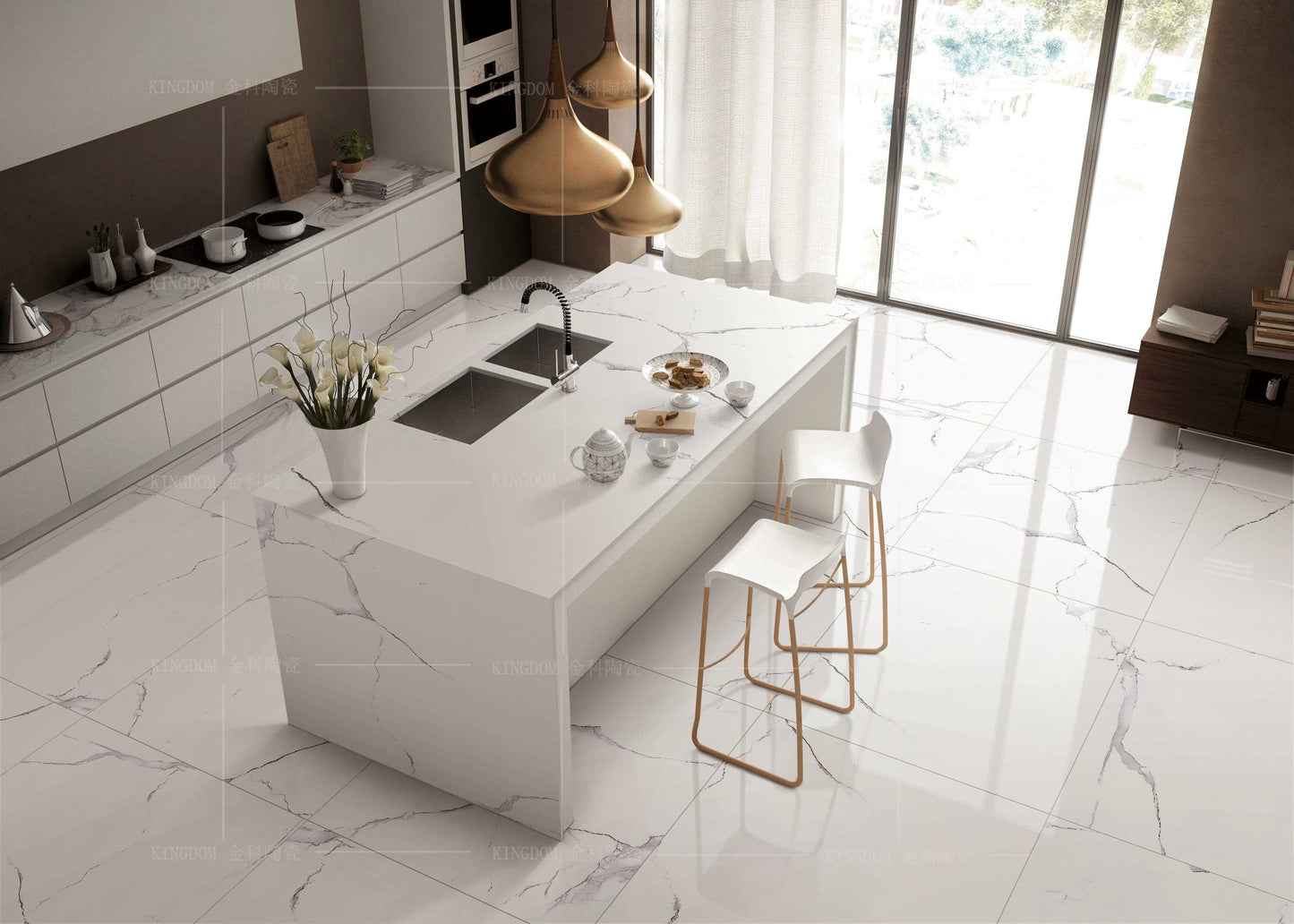 銀白瓷雲大理石磚 ;參考圖